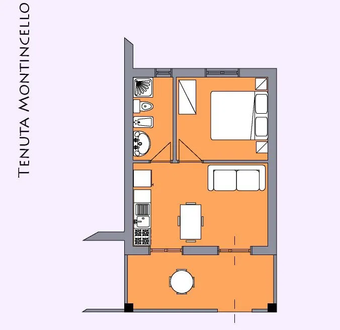 Planimetria, Bilocale 2-4 persone